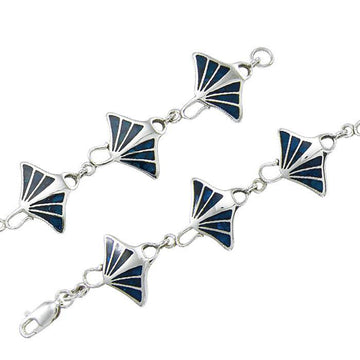 Manta Ray with Inlaid Silver Bracelet TBG545 - Jewelry